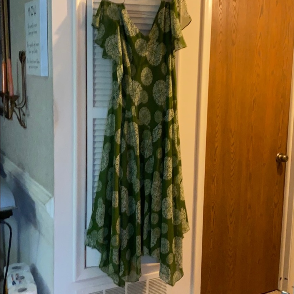 Green glittery party dress